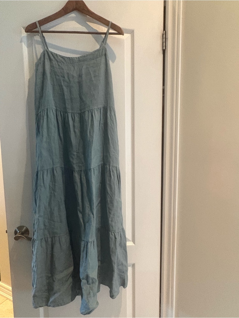 Sage Green Tiered Maxi Slip Dress